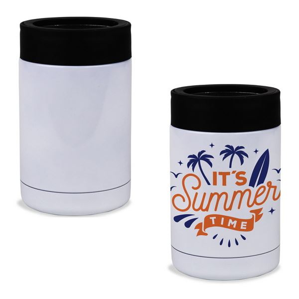 DX8276 12oz Chill Shorty Can Cooler With Full Color Custom Imprint